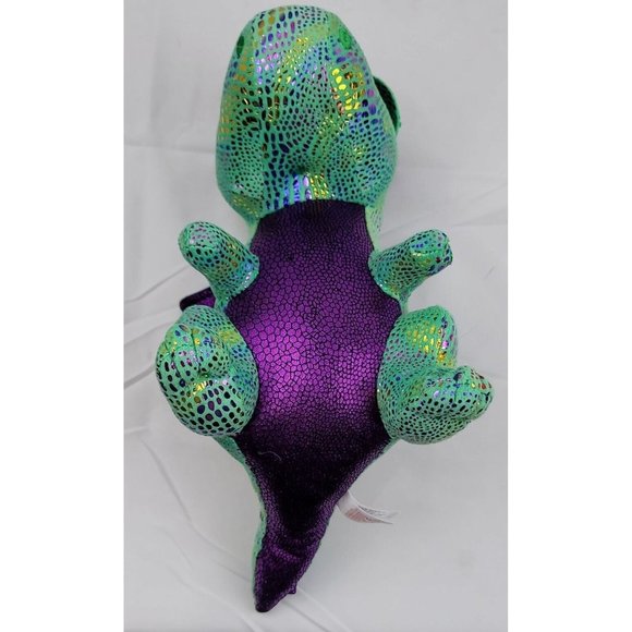 Ty Cinder The Dragon 10" Plush Stuffed Green Purple Shiny Metallic Scales 2017 - Picture 8 of 12